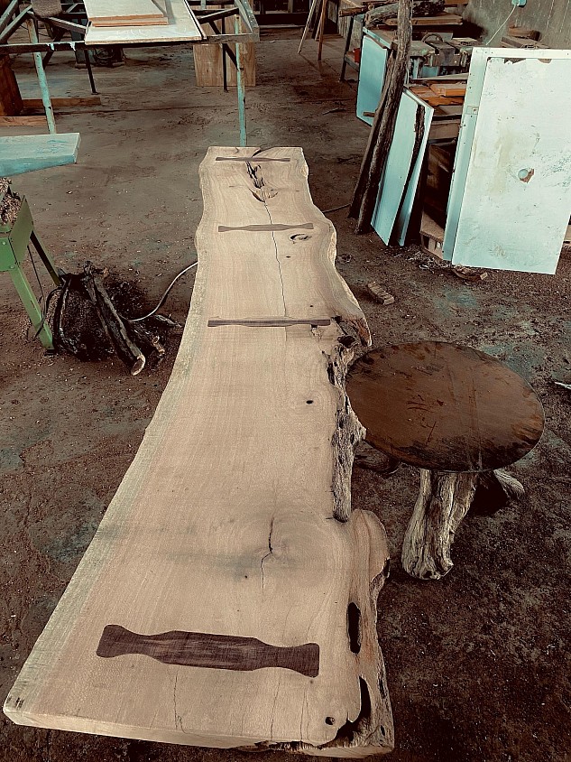 Reclaimed silky oak furniture piece